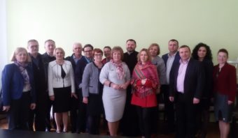 The organizing committee during the conference in Drohobych
